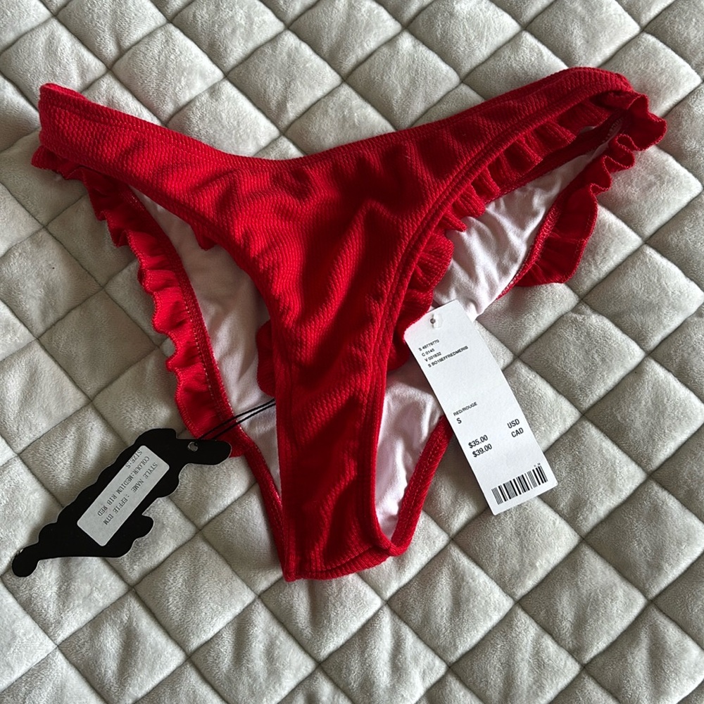 Urban outfitters ruffle red bikini bottoms
